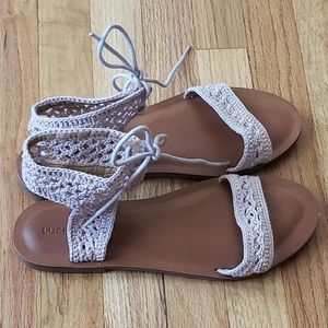 Lucky Brand Pale Pink Crochet Sandals